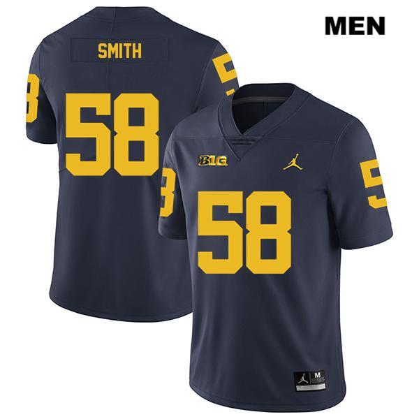 Men's NCAA Michigan Wolverines Mazi Smith #58 Navy Jordan Brand Authentic Stitched Legend Football College Jersey QF25P02CO